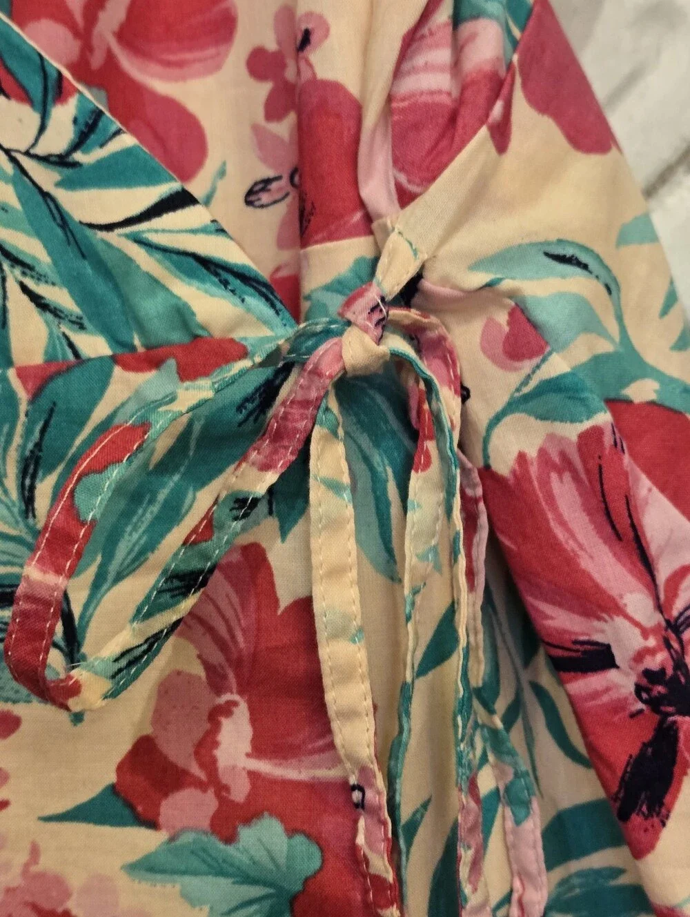 J. Crew Pink Floral Midi Wrap Dress Green Leaves Tropical Classic Size 14 NWT